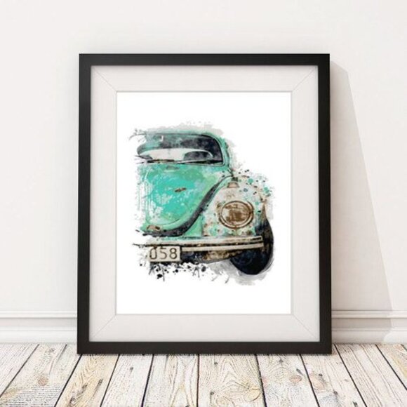 VW Volkswagen Bug Car Automobile Counted Cross Stitch Pattern NEW - Picture 2 of 4